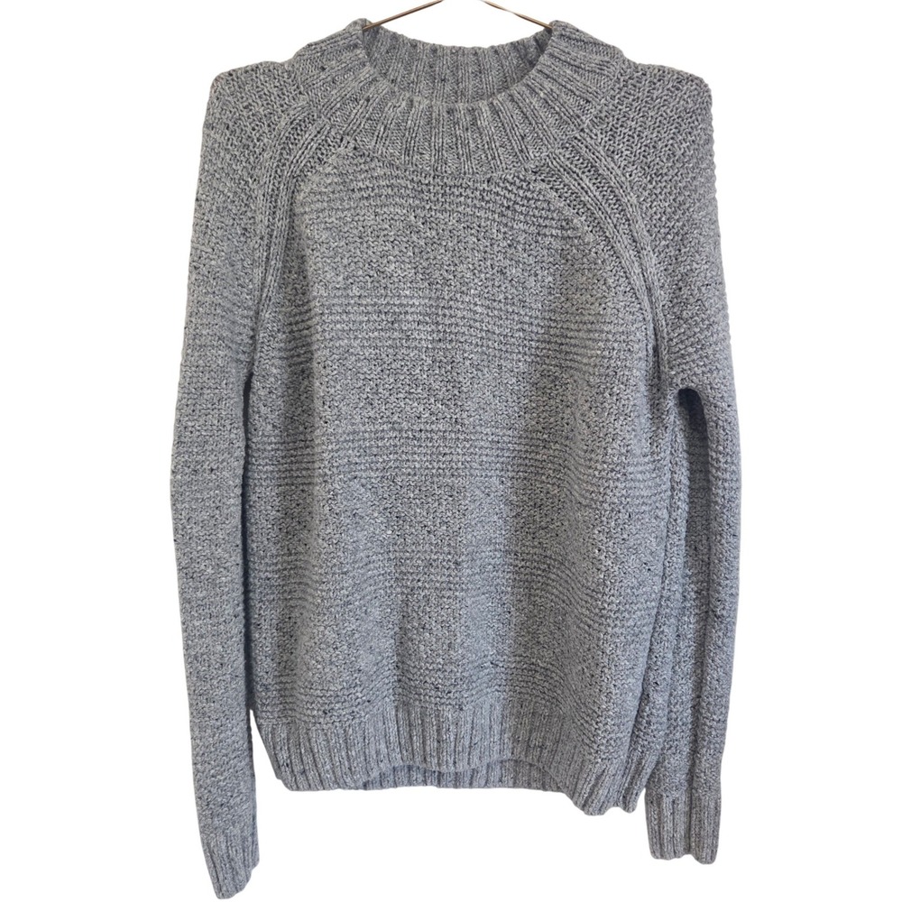 Prana Womens Grey Organic Cotton Blend‎ Textured Raglan Knit Sweater Size M - Picture 2 of 9
